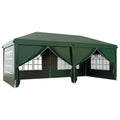 3 x 6m Garden Pop Up Gazebo, Wedding Party Tent with Sidewalls, Windows, Carry Bag, Green