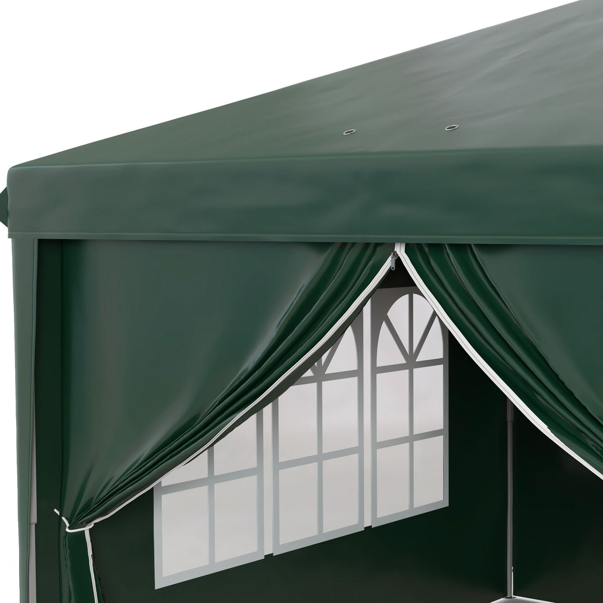 3 x 6m Garden Pop Up Gazebo, Wedding Party Tent with Sidewalls, Windows, Carry Bag, Green