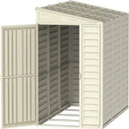 Saffron 4ft x 8ft Lean-To Vinyl Garden Shed with Foundation Kit