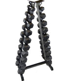 Swiss Barbell 1kg - 10kg Rubber Hex Dumbbell Set with Rack