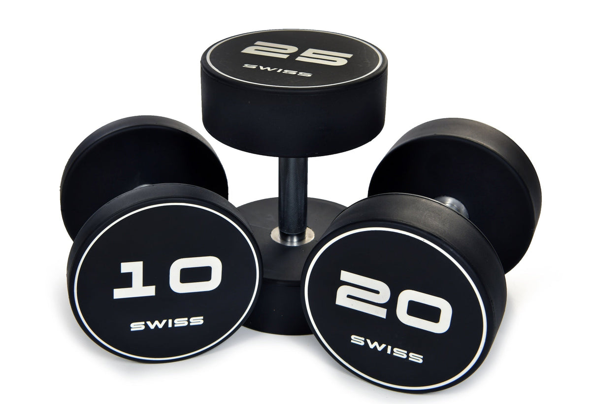 Swiss Barbell Urethane Dumbbell Set 2.5kg-50kg with Rack