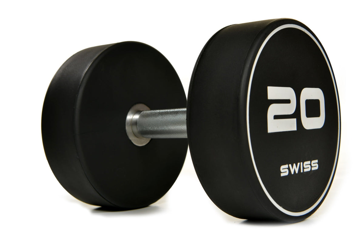 Swiss Barbell Urethane Dumbbell Set 2.5kg-50kg with Rack