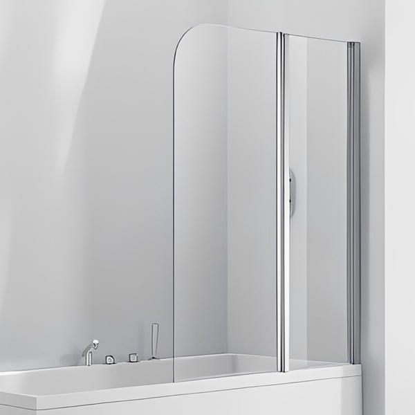 Aquaglass 6mm 2-Panel Double Folding Bath Screen - 1500 x 1200mm