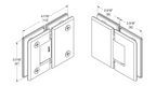 Oceana Standard Duty 180° Glass-Glass Hinge