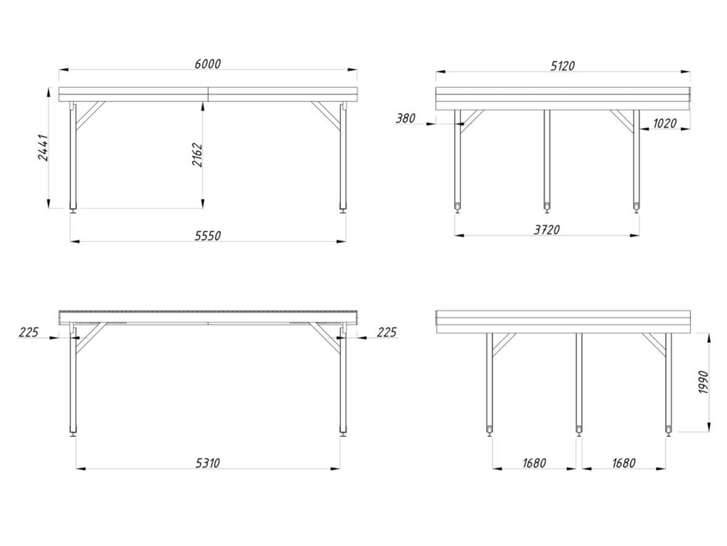 Palmako | Karl M (18'4" x 12'2" | 222 sq.ft.) Large Pavilion or Modern Flat Roof Double Carport