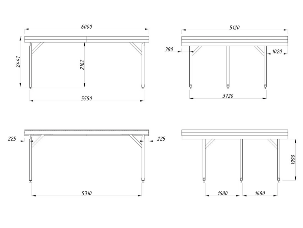 Palmako | Karl M (18'4" x 12'2" | 222 sq.ft.) Large Pavilion or Modern Flat Roof Double Carport