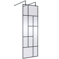 Aspect 8mm Glass Abstract Frame Wetroom Panel - Matt Black