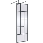 Aspect 8mm Glass Abstract Frame Wetroom Panel - Matt Black