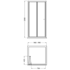 Matrix 4mm Glass Recessed Bi-fold Shower Door