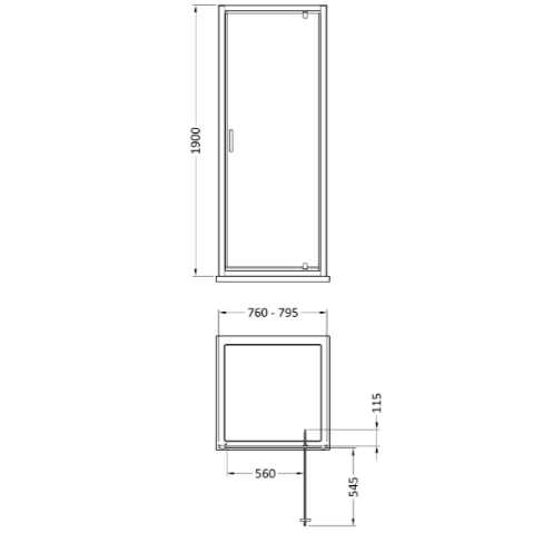 Matrix 6mm Glass Recessed Pivot Shower Door