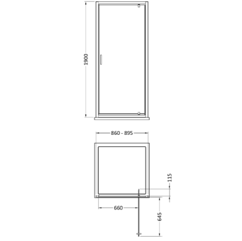 Matrix 6mm Glass Recessed Pivot Shower Door