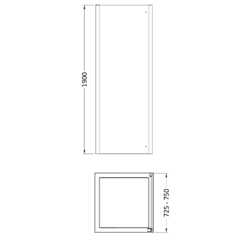Oasis 8mm Glass Side Panel - Chrome