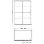 Cove 8mm Glass Recessed Sliding Shower Door - Matt Black