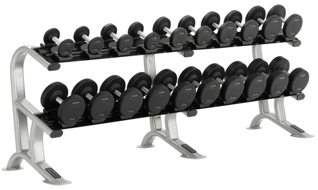 York Pro-Style Dumbbell Set 2.5kg - 25kg & 10 Pair Rack