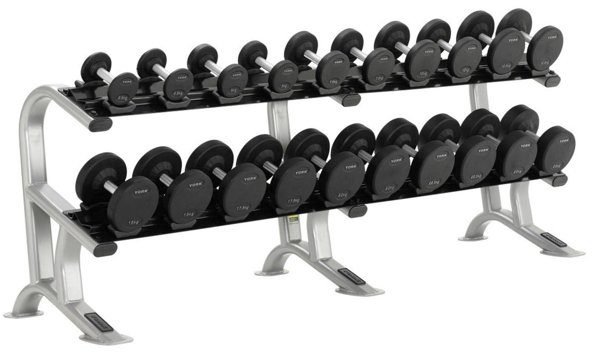 York Pro-Style Dumbbell Set 2.5kg - 25kg & 10 Pair Rack