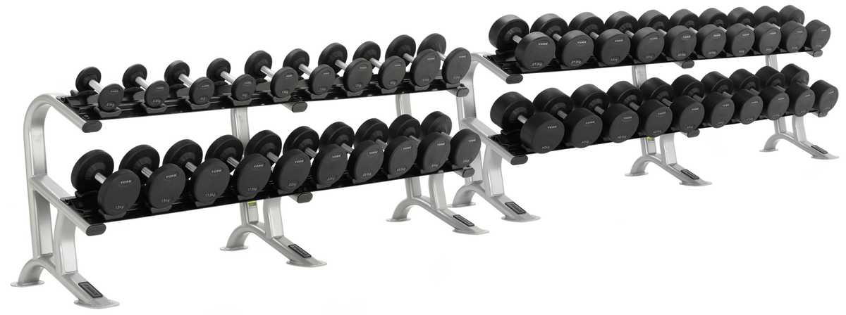 York Pro-Style Dumbbell Set 2.5kg - 50kg with Racks