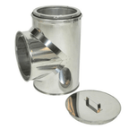 8-Inch Chimney Pipe Tee with Cleanout Cap (Stainless Steel)