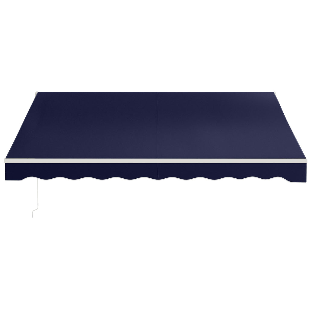 12' x 10' Electric Retractable Awning with Remote & Crank Handle, Blue