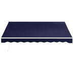 12' x 10' Electric Retractable Awning with Remote & Crank Handle, Blue