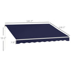 12' x 10' Electric Retractable Awning with Remote & Crank Handle, Blue