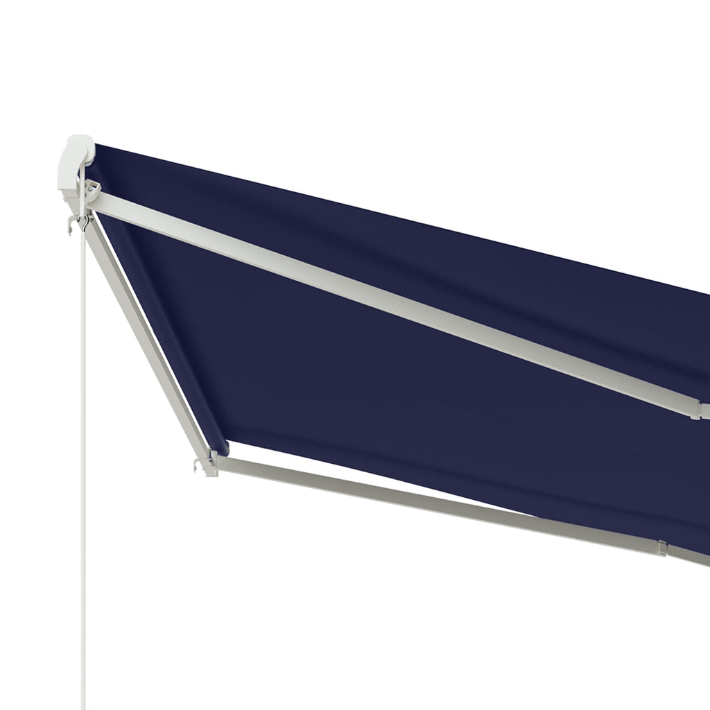 12' x 10' Electric Retractable Awning with Remote & Crank Handle, Blue