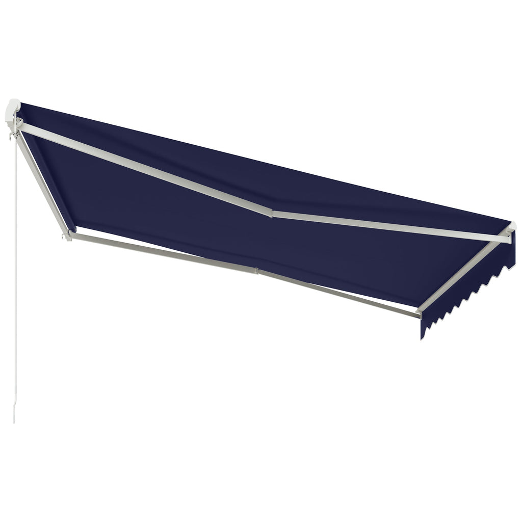 12' x 10' Electric Retractable Awning with Remote & Crank Handle, Blue