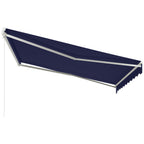 12' x 10' Electric Retractable Awning with Remote & Crank Handle, Blue