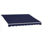12' x 10' Electric Retractable Awning with Remote & Crank Handle, Blue