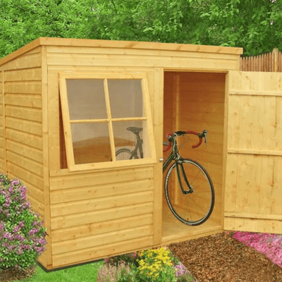 Shiplap 7ft x 7ft Single Door Pent Shed w/ Window
