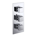 Cube Triple Concealed 2-Way Chrome Thermostatic Shower Valve
