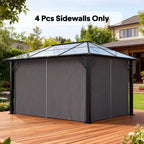 10' x 12' Gazebo Sidewall Set with 4 Panels and Hooks, Grey