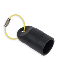 Loon Outdoors Silicone Caddy in black durable silicone with a yellow metal loop, designed for securely holding fishing accessories and small tackle items.