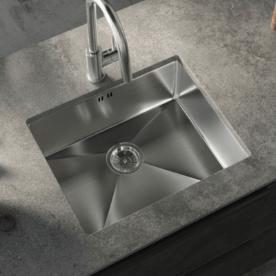 Single Bowl Inset/Undermount Brushed Steel Kitchen Sink