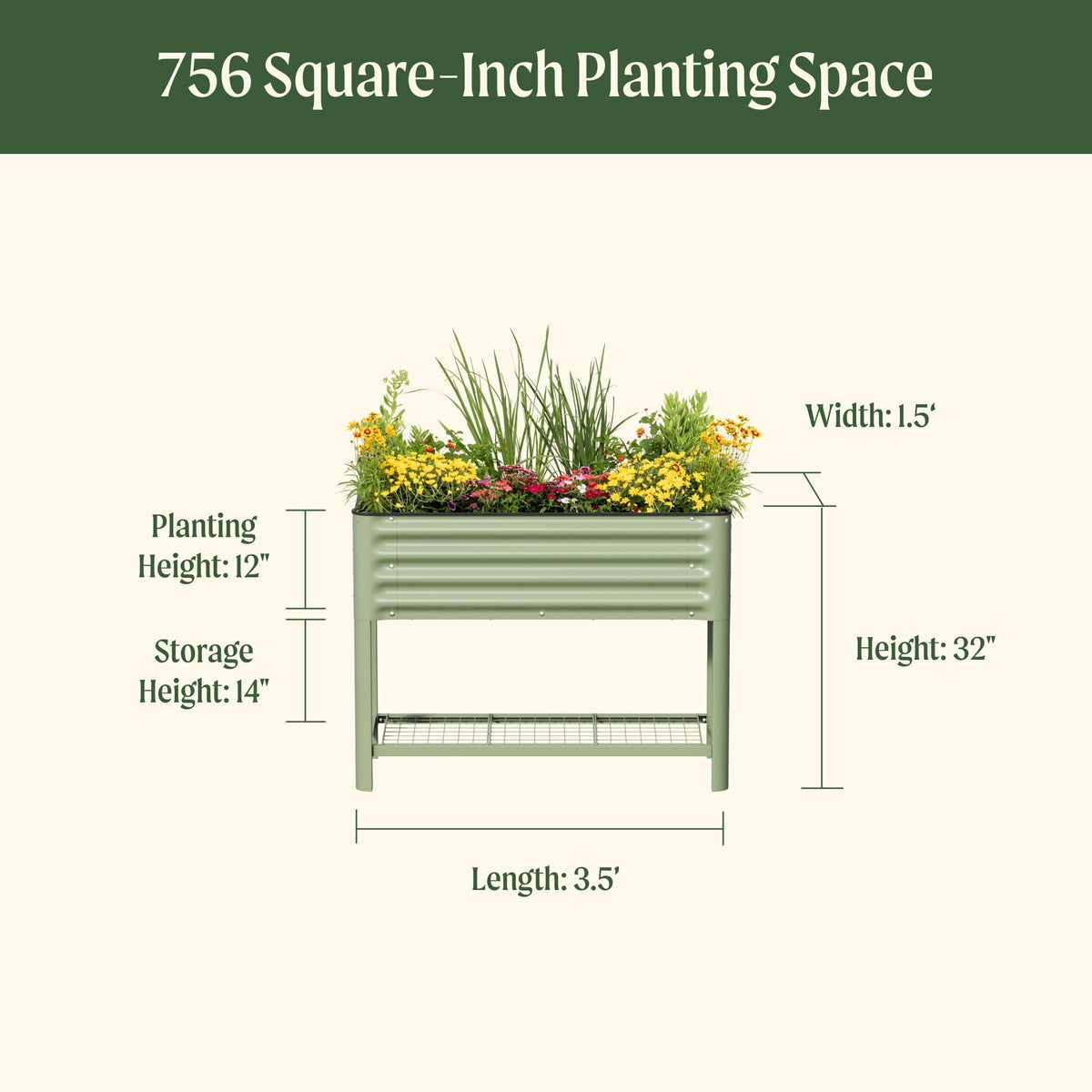 Elevated Garden Bed - Slim Series 1.5' x 3.5'