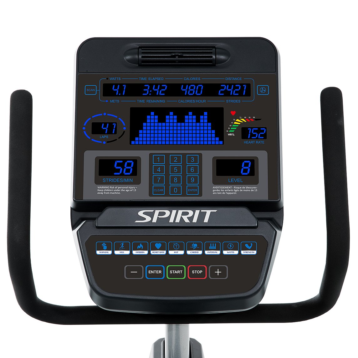 Spirit CR900 LED Commercial Recumbent Bike