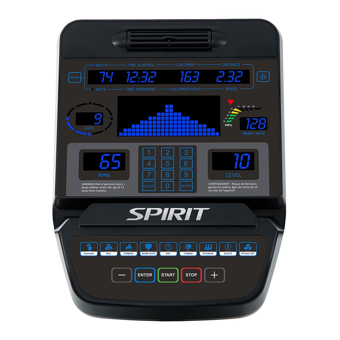 Spirit CU900 LED Commercial Upright Bike