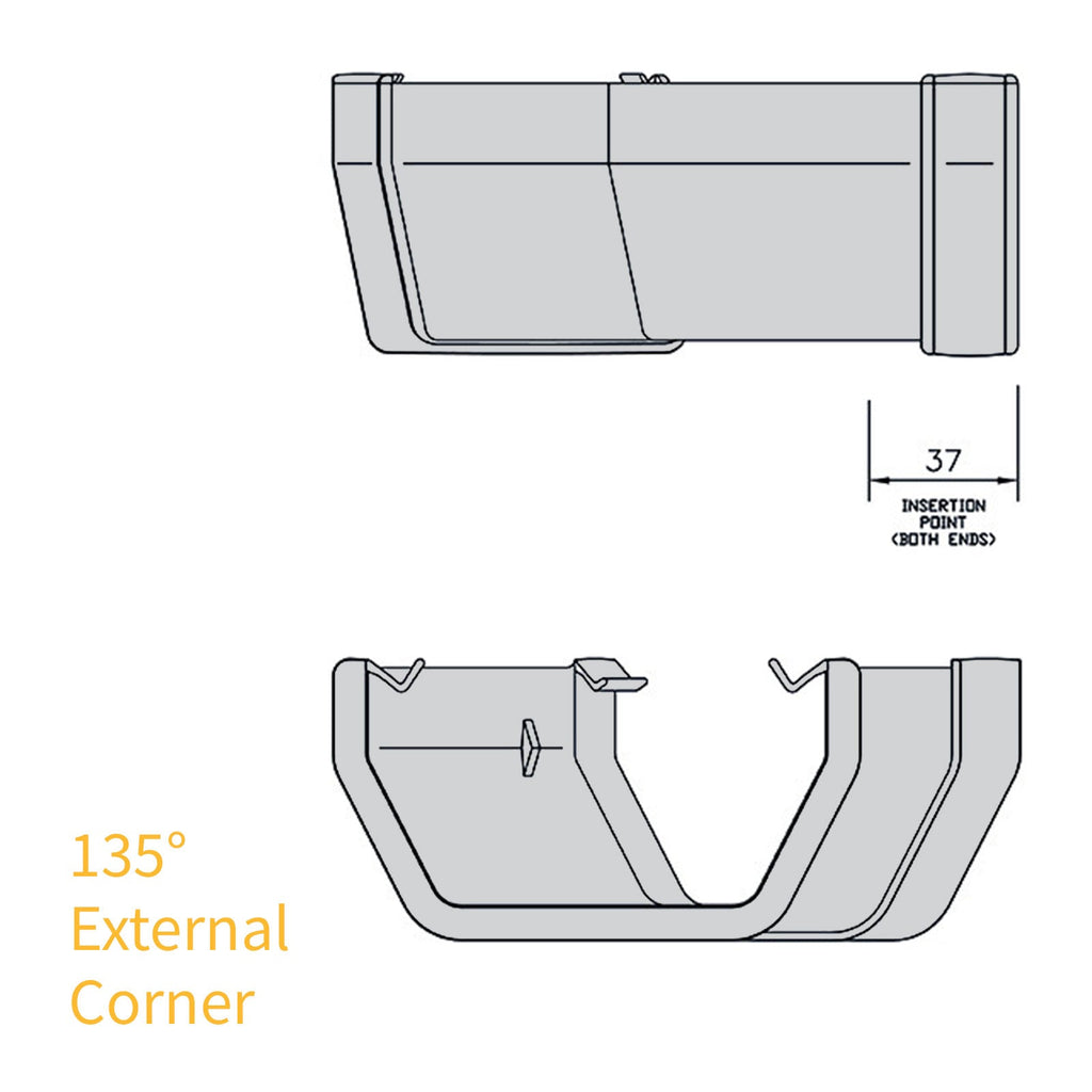 FloPlast Square Line 114mm Gutter