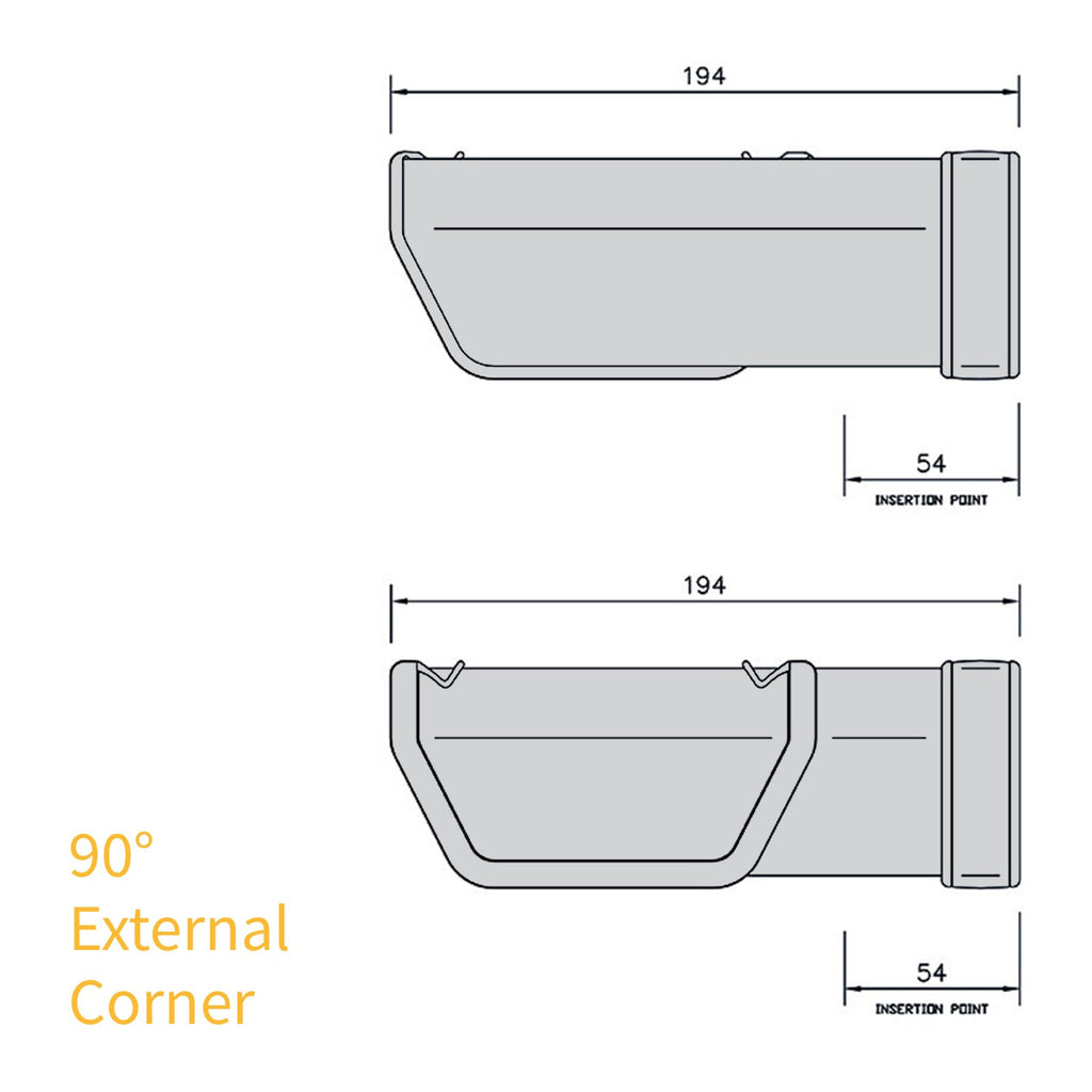 FloPlast Square Line 114mm Gutter