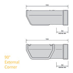 FloPlast Square Line 114mm Gutter