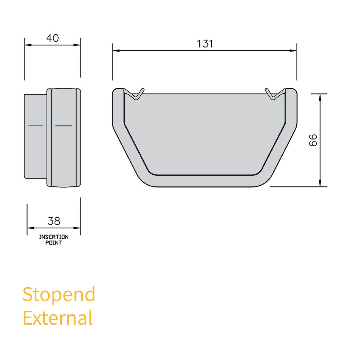 FloPlast Square Line 114mm Gutter