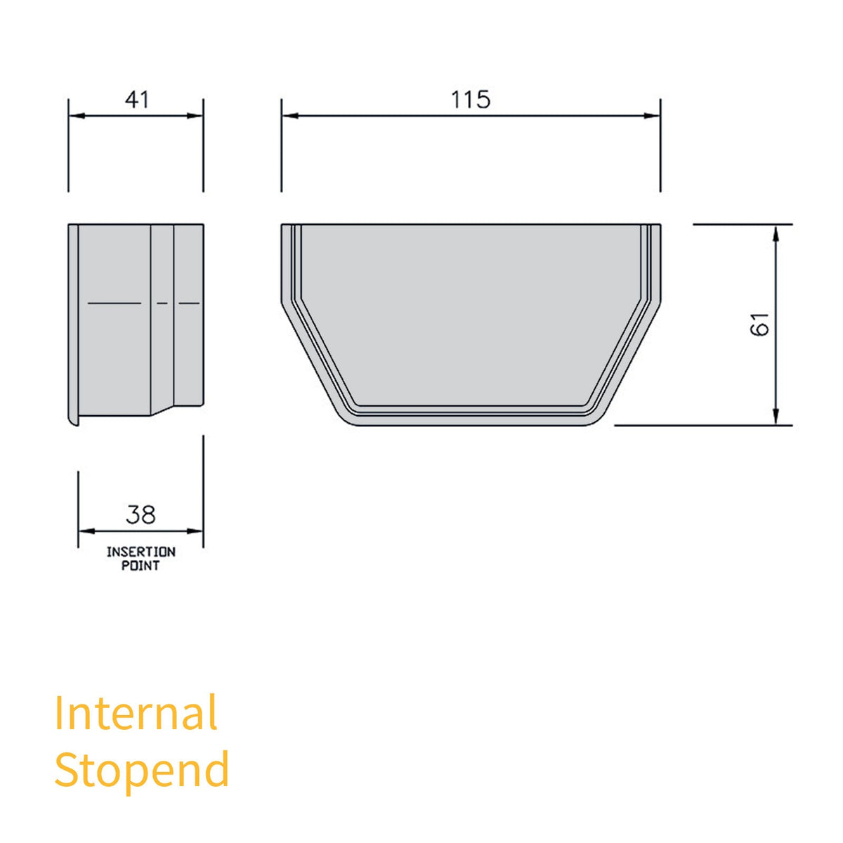 FloPlast Square Line 114mm Gutter