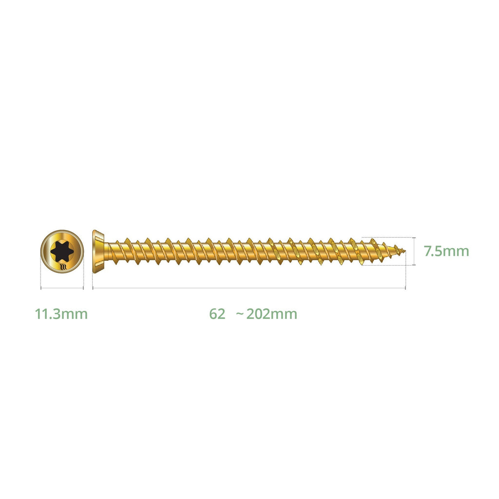 7.5mm StarFix FFT Countersunk Masonry Screws (100 Pack)
