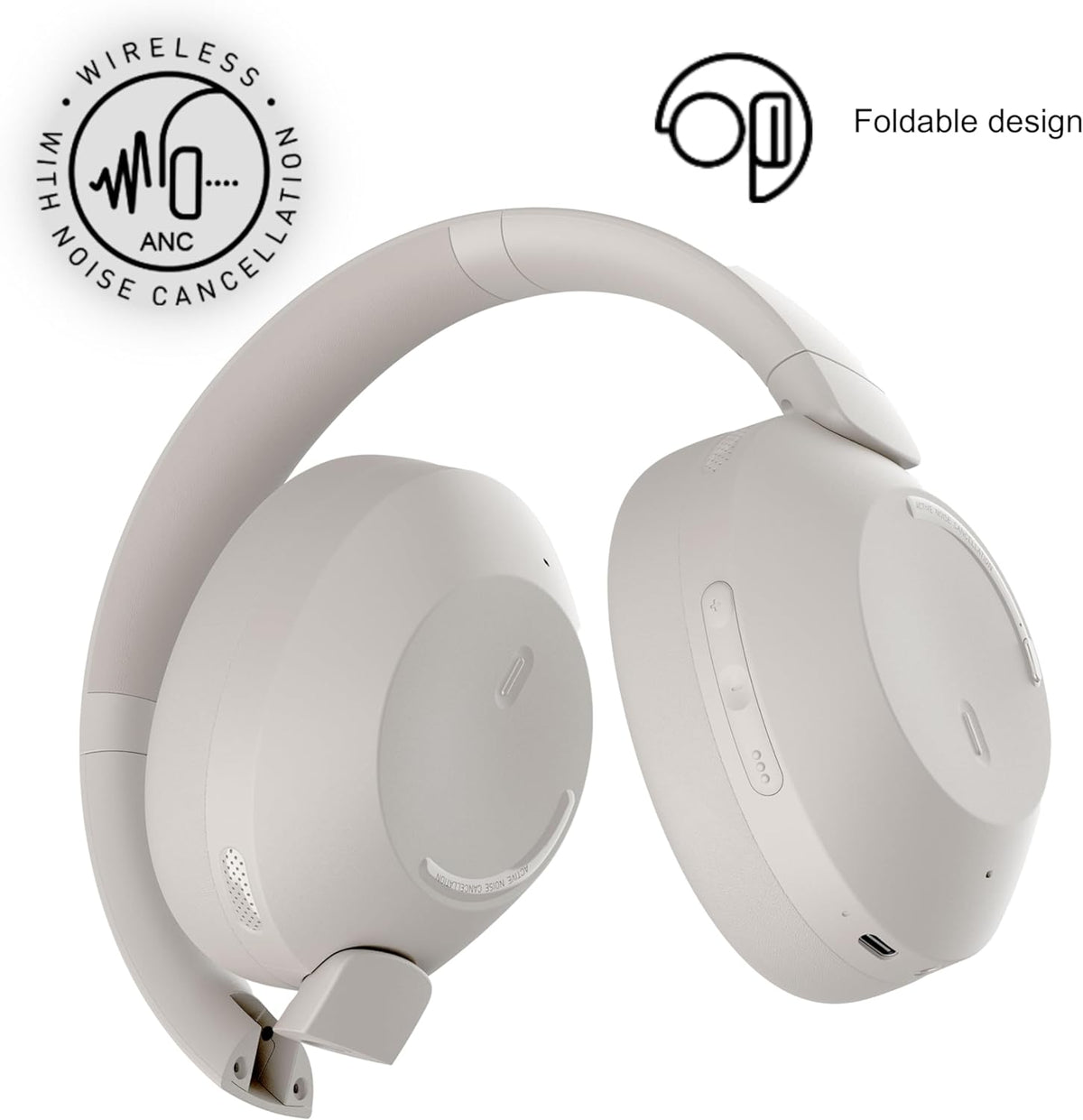 MIXX Audio StreamQ C4 ANC Over-Ear Wireless Noise Cancelling Headphones Sand