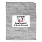 Grey S-Grade Tarpaulin 3m x 3m