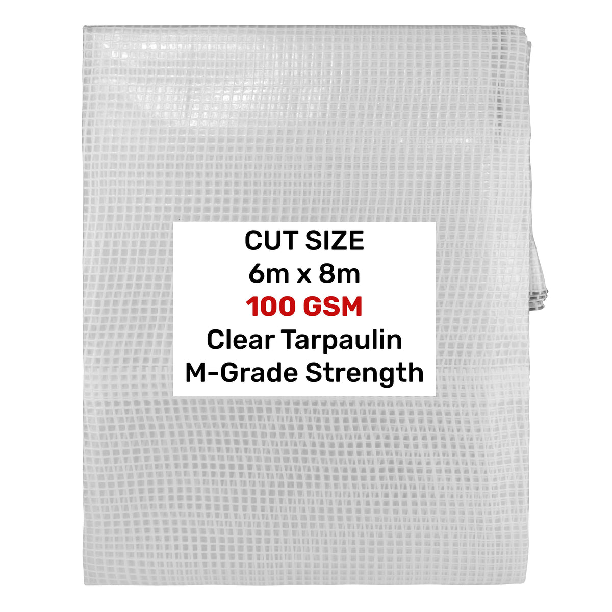 Clear M-Grade Tarpaulin 6m x 8m