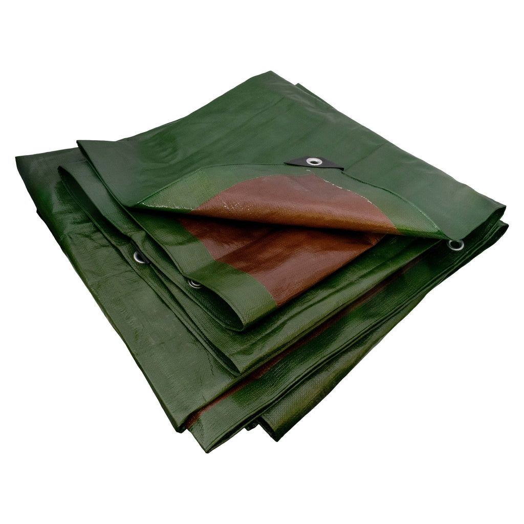 Green/Brown L-Grade Tarpaulin 4m x 6m