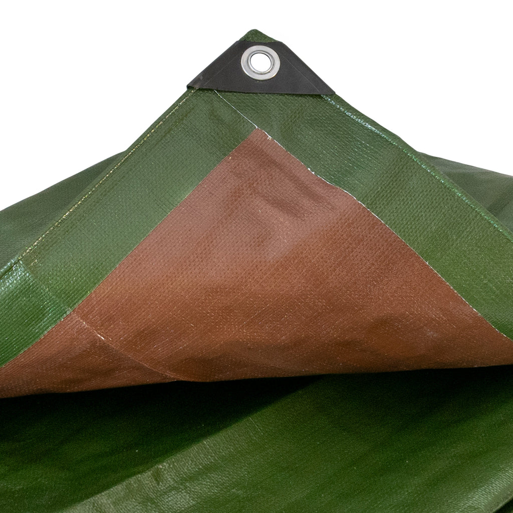 Green/Brown L-Grade Tarpaulin 2m x 4m