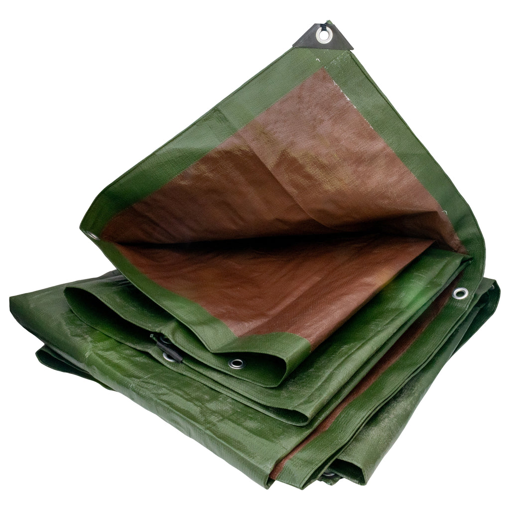 Green/Brown L-Grade Tarpaulin 10m x 12m