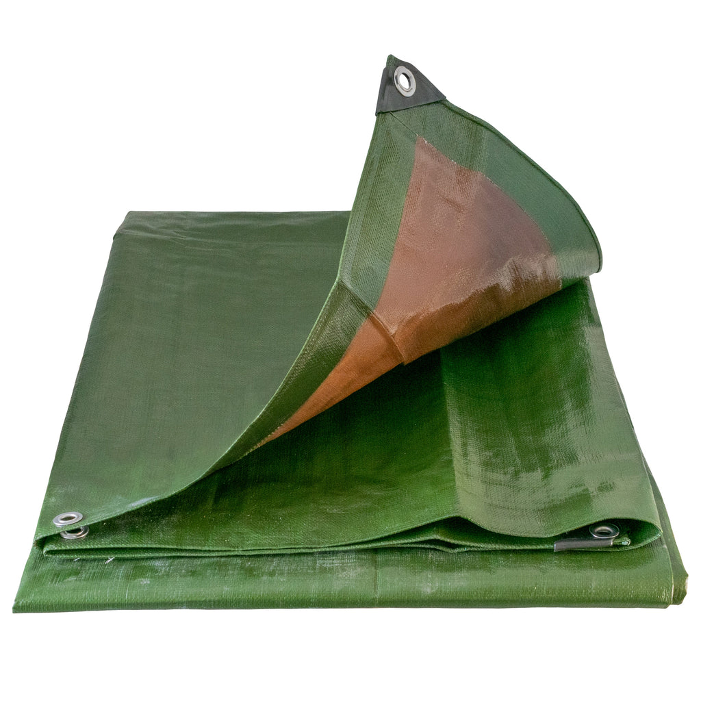 Green/Brown L-Grade Tarpaulin 3m x 3m