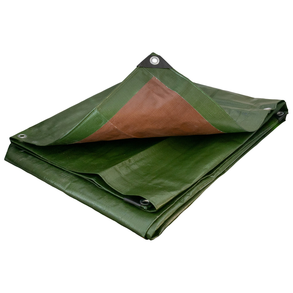 Green/Brown L-Grade Tarpaulin 2m x 4m